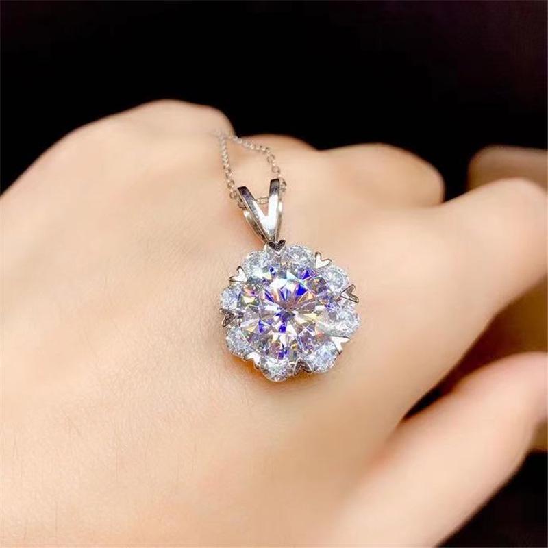 Five Carat Moissanite Pendant: D Color VVS1, High Purity, 925 Silver, Brilliant Shine