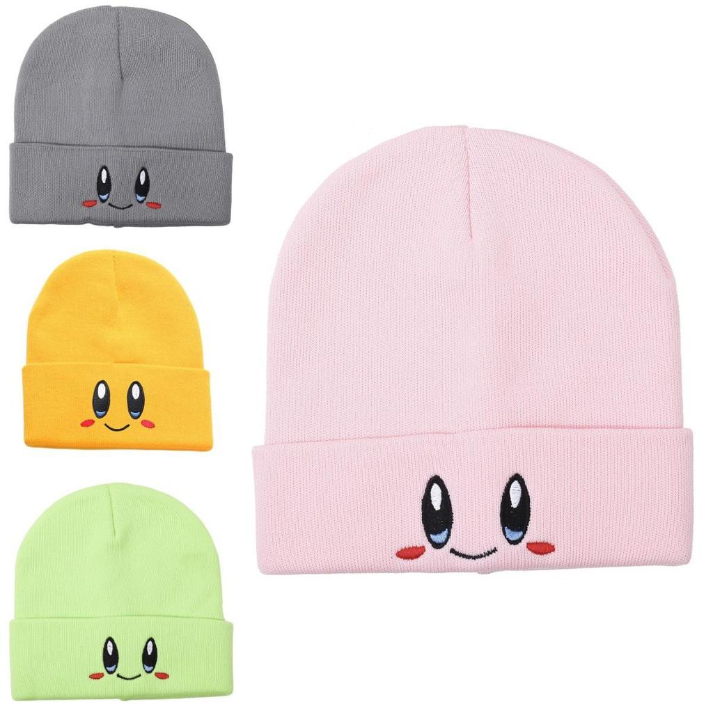 Knit Hat With Big Eyed Smiling Face Embroidery Design For Summer Casual Wear