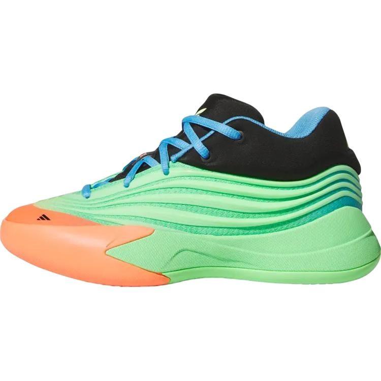Adidas Dame 10 Slip Resistant Abrasion Resistant Low top Children's Basketball Shoes Green Black Unisex JP8635