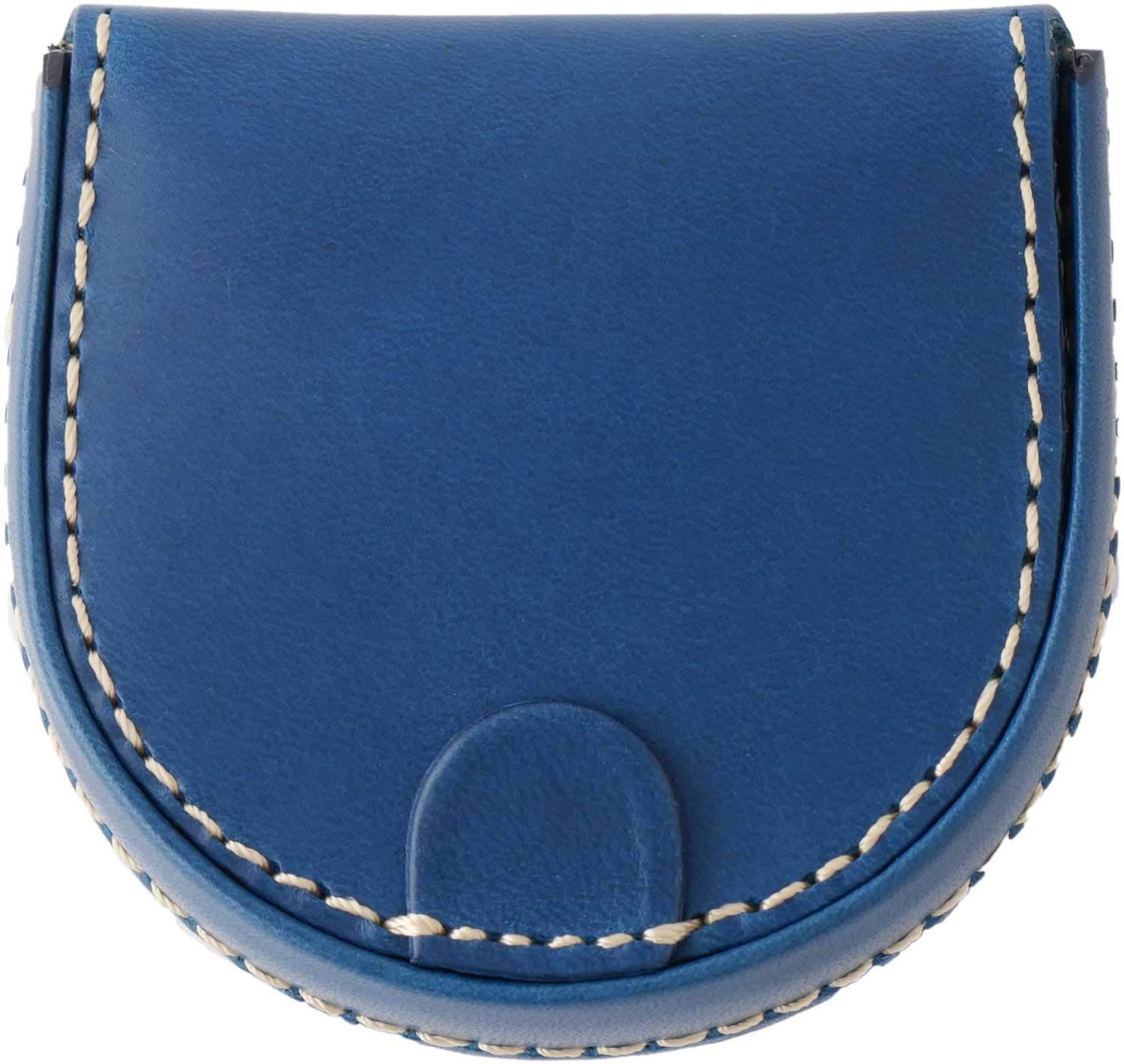 

Tufted coin Italian horseshoe genuine purse, leather, shape, gift, BT, leather, blue, INL-5006, slip-on синій