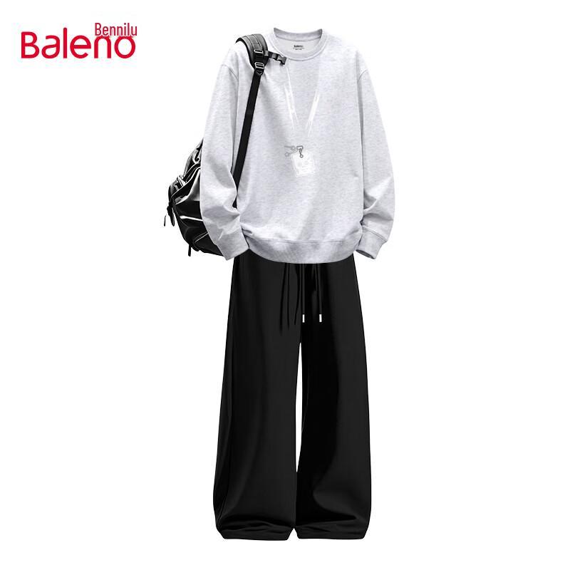 Baleno Men's Oversized Cotton-Blend Sweatshirt and Trousers Set