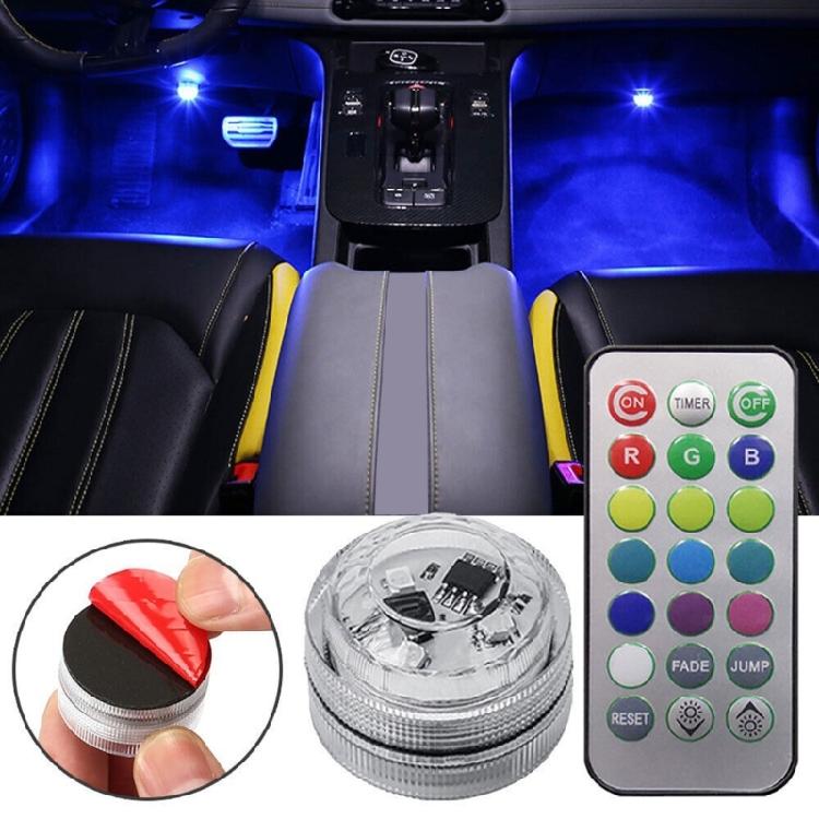 Adhesive Atmosphere Light Car Interior Ambient Light Auto Roof Light Wireless LED Lights Remote Control Decoration Lamp