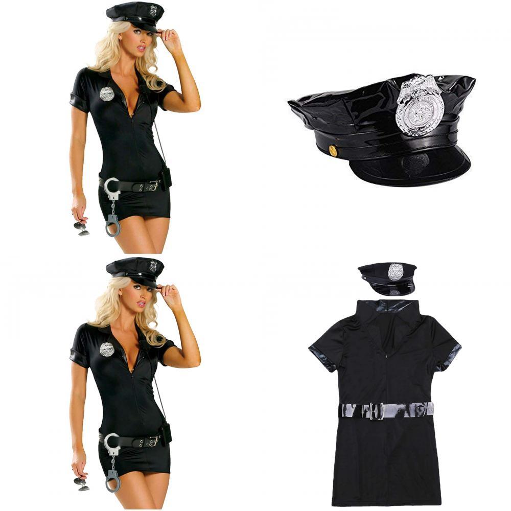Sexy Adult Women's Police Uniform Halloween Costume