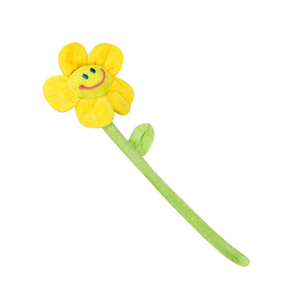 Plush Daisy Sun Flower with Bendable Stems Smile Face Stuffed Toy Home Decor Christmas Birthday Gift