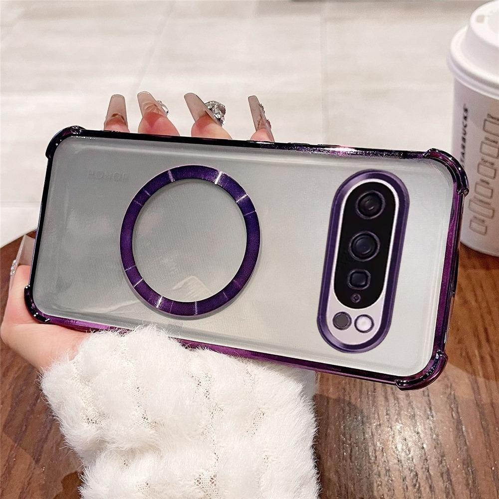 Luxury Plating Shockproof Magnetic Phone Case For Google Pixel 9 9A 9 10 Pro XL 7 7A 8 8A Clear Soft Silicone Back Cover Fundas