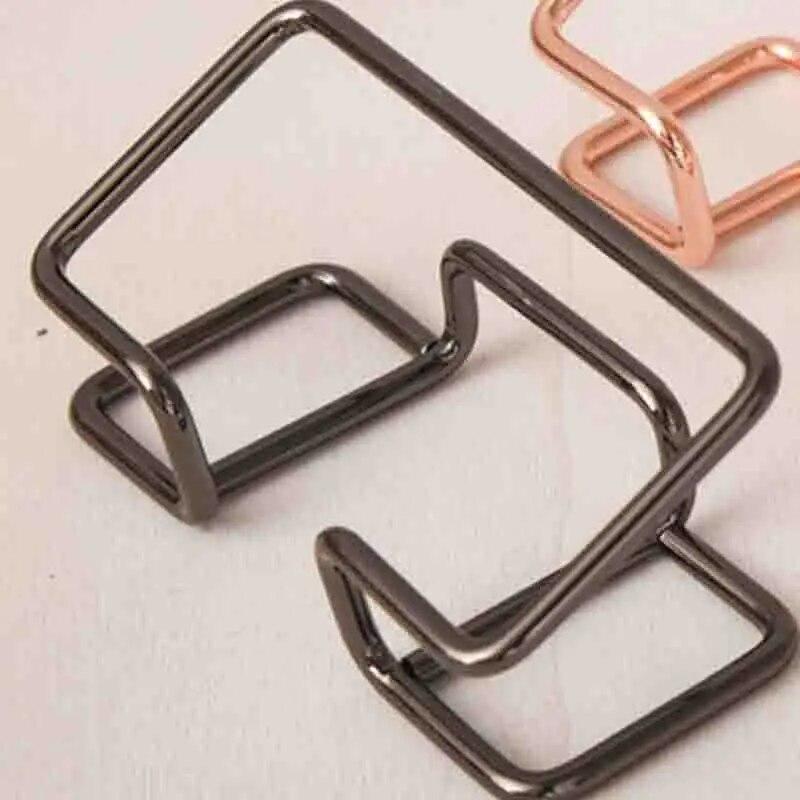 Minimalist Hollowed out Business Card Box Creative Iron Lined Business Card Holder Desktop Business Card Display Rack