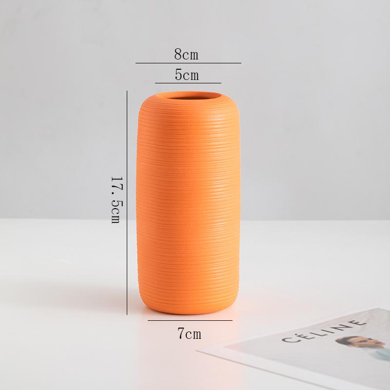 Nordic Ceramic Irregular shape Orange Small Vases, Home Dining Table, Living Room, Bedroom, Office Accessories, Flower Ware, 1Pc