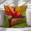 Vibrant Tropical Floral Print Pillowcase Throw Cover Boho Jungle Lily Pattern Decorative Accent Pillow for Bedroom Sofa Home Dec