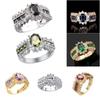Galvanisierter mehrfarbiger Zirkonring: Modischer Europäischer & Amerikanischer Modeschmuck.