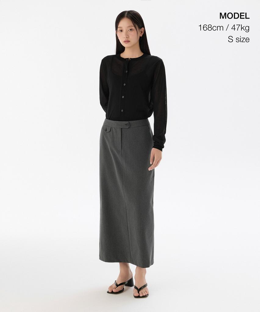 Musinsa Standard Woman Women'S Straight Maxi Skirt [Medium Grey]