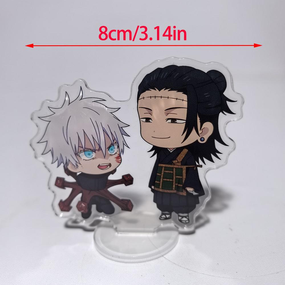 8cm Jujutsu Kaisen Anime Peripherals Satoru Gojo Nanami Kento Mini Stand Acrylic Ornaments Model Collections Dolls Figure Gifts
