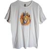 Lion With Crown White T Shirt Size L All Genders Vintage Washed Breathable Soft Top For Everyday Wear Homme Comfortable Stylish