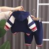 Baby Mädchen Jungen Designer Kleidung Frühling Gespleißt Buchstaben Langärmelig Kapuzenpullover Hosen Freizeitset