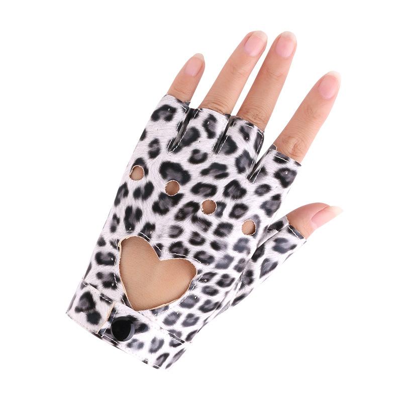 Dance Gloves Ladies Street Punk Stage Performance Thunderbolt Half Finger Gloves Nightclub Photography Leather Dance Gloves