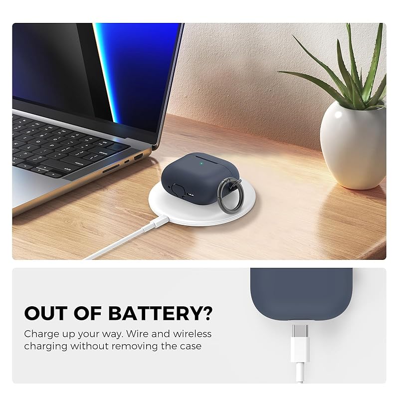AhaStyle AirPods 4 Case Cover (2024) Comes with Cleaning Kit Soft Silicone 4th Generation Full Body Shockproof Skin Apple 4 Compatible USB-C Charging