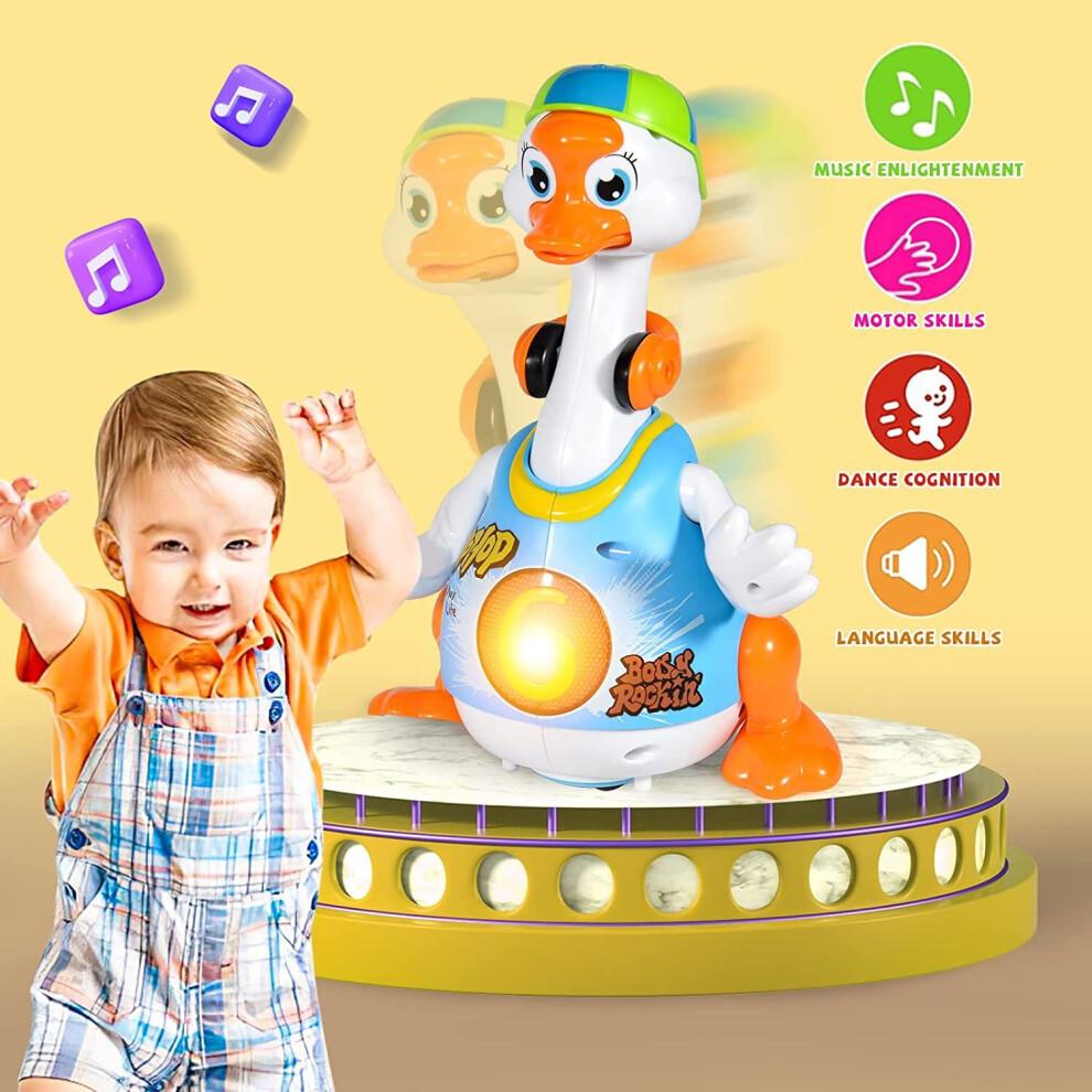 EastSun Baby Hip Hop tanzende musikalische Gans Spielzeug singend krabbelnd gehend Ente Spielzeug für 12 18 Monate Kleinkind Geschenk für 1 2 Jahre alte Jungen Mädchen