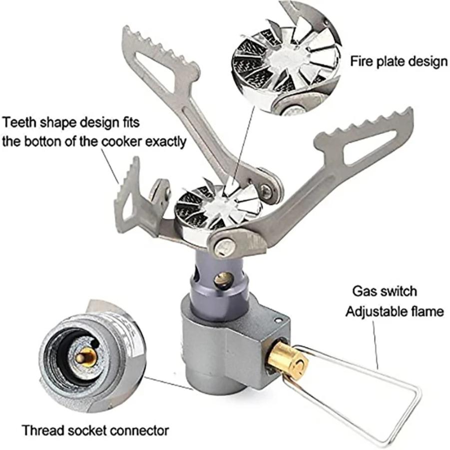 Outdoor Portable Solo Titanium Camping Gas Stove 25g Lightweight Mini Gas Cooker Burner Camping Hiking Gas Burner Brs-3000t