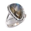 Natural Labradorite Gemstone Handmade 925 Solid Silver Jewelry Ring Size 10 S3q69