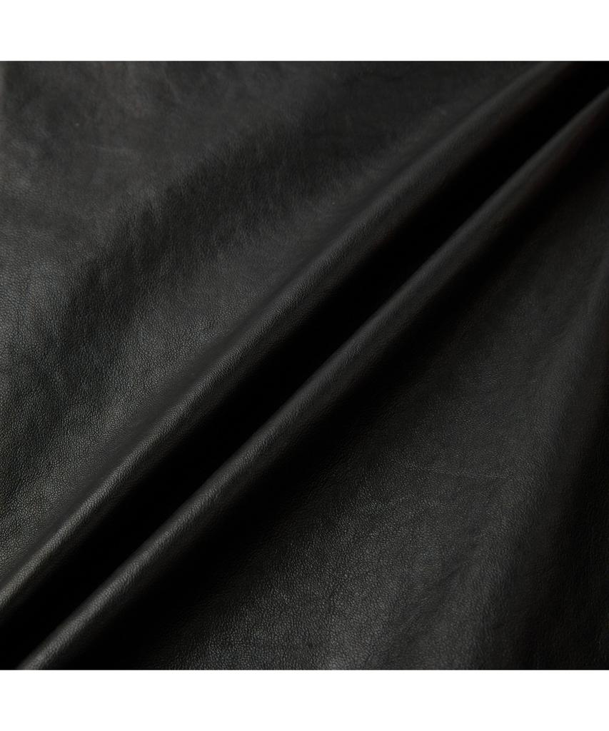 Customellow Black Leather Hood Jacket Cwuda26511Bkx