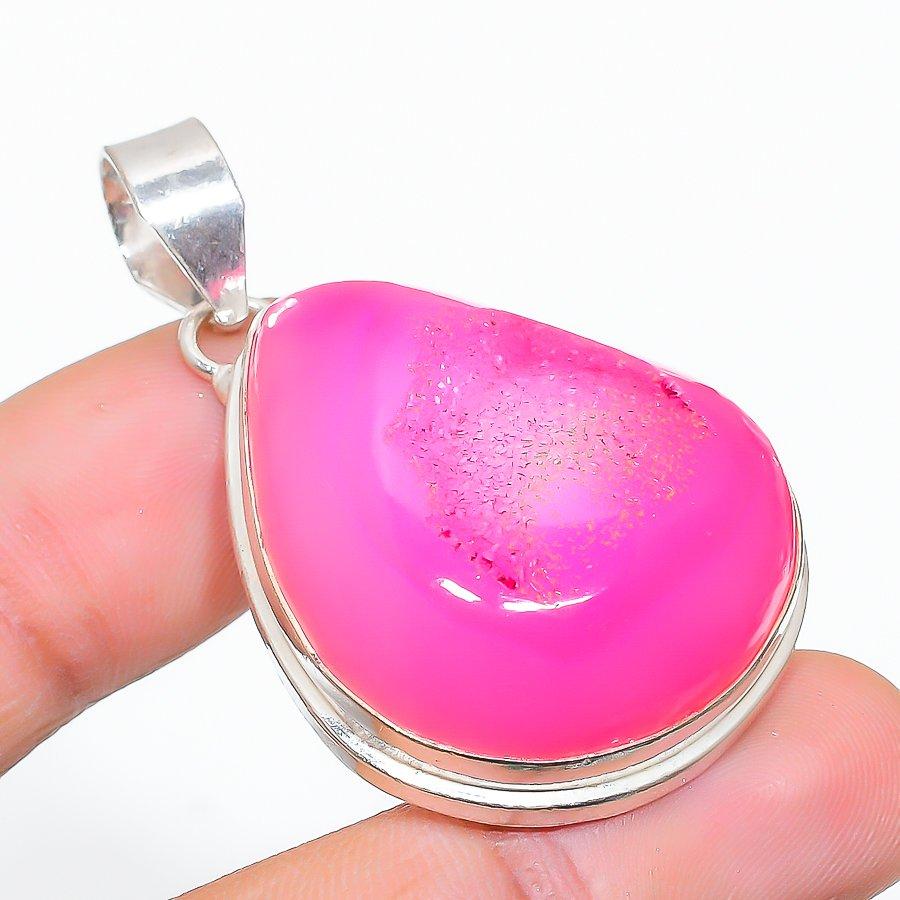 

Pink Lace Agate Gemstone Handmade Ethnic Jewelry Pendant 1.97 VM-1506