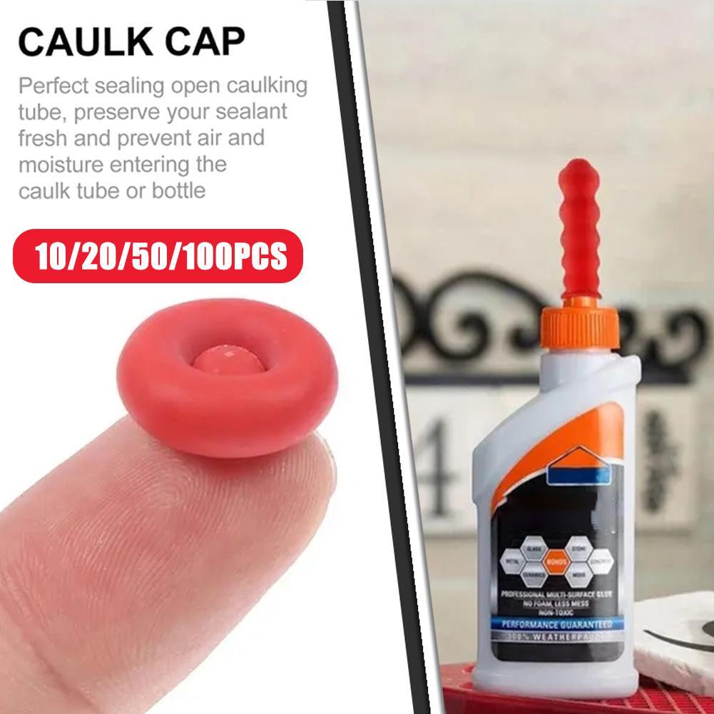 Caulking Gun Nozzles Cap Red Caulk Saving Caulk Saver Tube Covers For Sealing Preserving Finishing Construction Tools