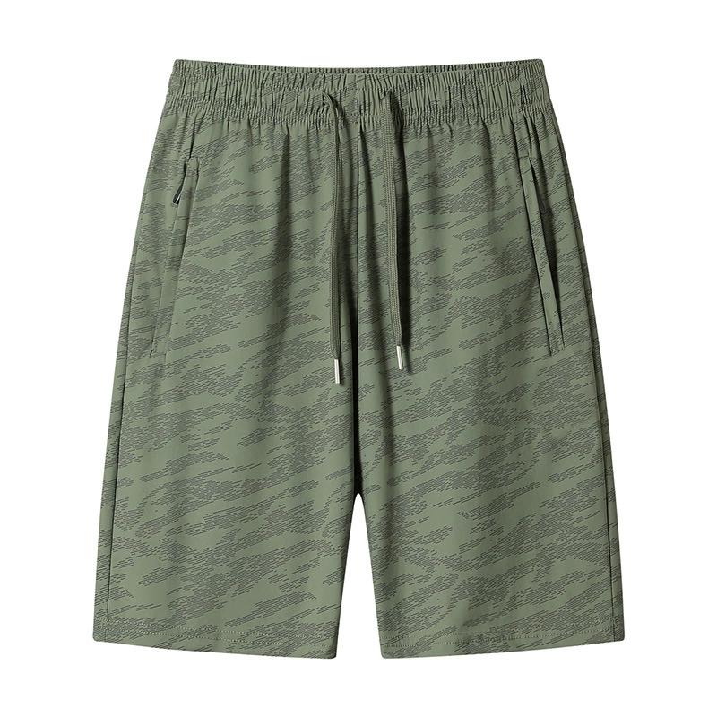 Men's Ice Silk Five Quarter Shorts, Quick Drying Casual Outer Shorts, Thin Loose Straight Leg Oversized Beach Pants