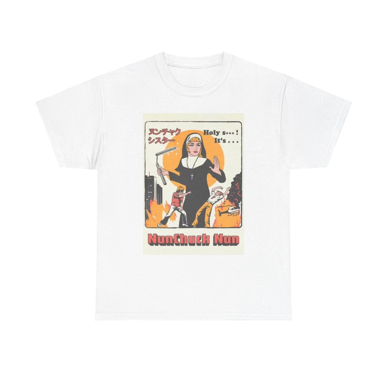 Men s and Women s T-shirts Nun Chuck Nun Karate Funny Graphic L