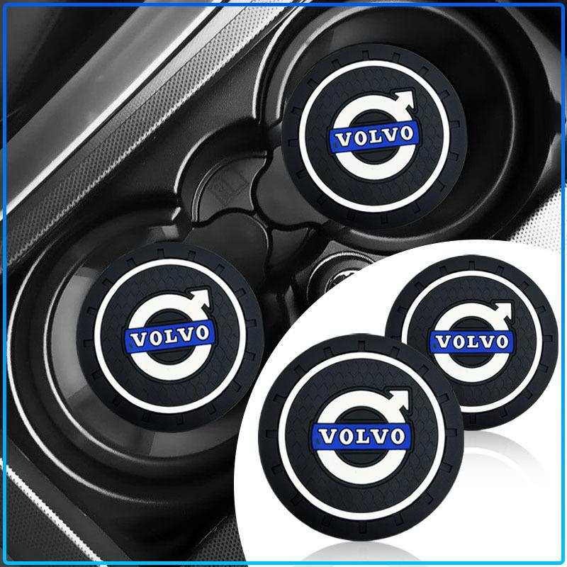 Auto Logo Car Waterproof Pads Water Cup Slot Anti-Skid Pads Parts For Volvo XC60 XC90 S60 S80 S40 V40 V60 V70 V50 XC70