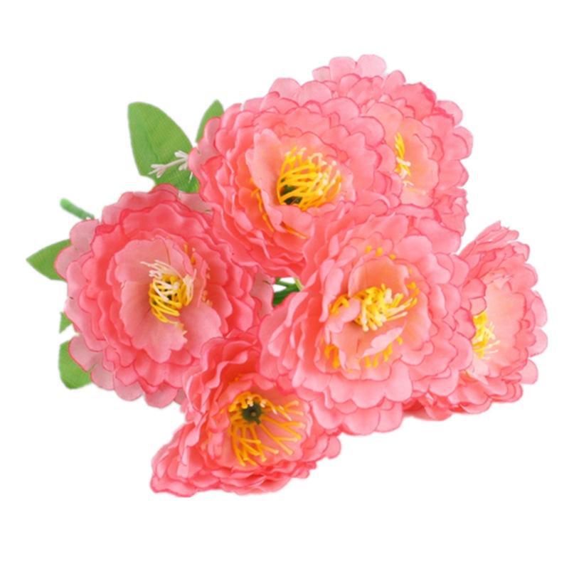 Set de 7 flori artificiale de bujor mic pentru decorarea casei si exterioare