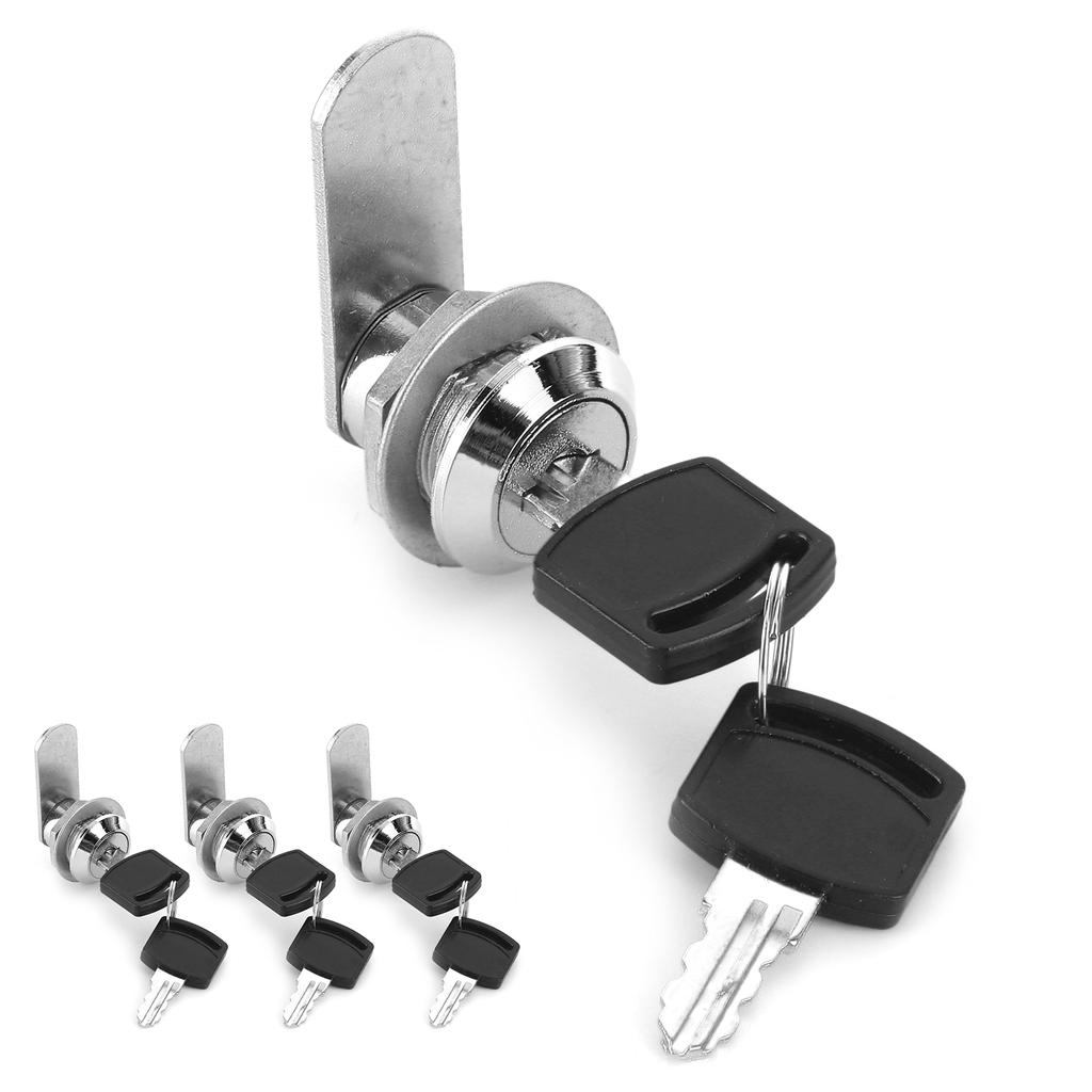 4Pcs Cam Lock Toolbox Drawer Cabinet Locker Replacement Tubular with Keys for Trailer RV 15mm Dia