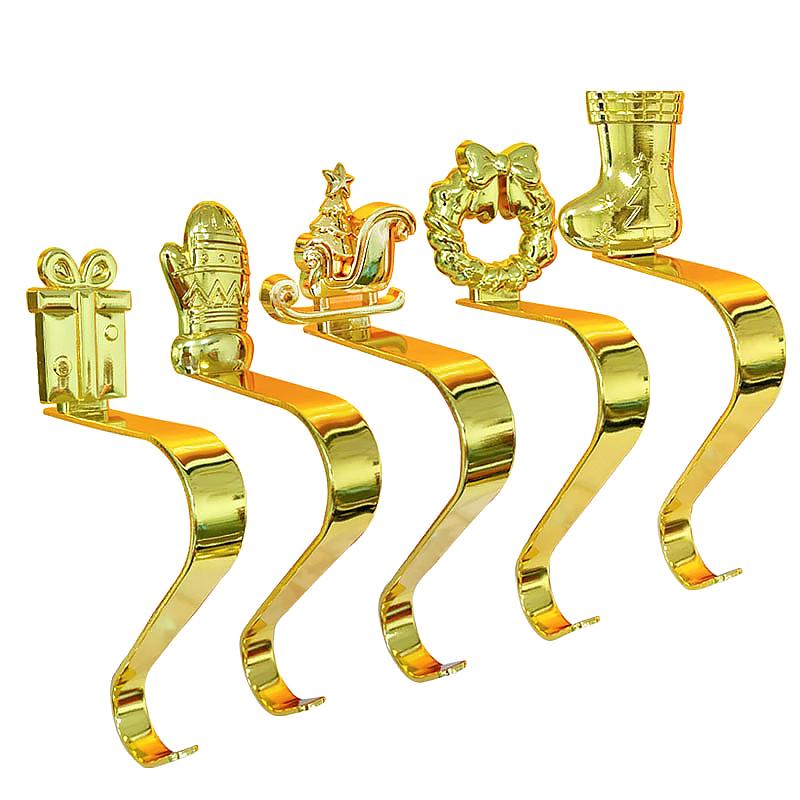 1 Stück Kaminhaken Wohnzimmer Schneeflocke Baum Elf Zuhause Weihnachtsstrumpfhaken Weihnachtsgeschenk Goldener Silberner Haken Schlafzimmer Metall Küche