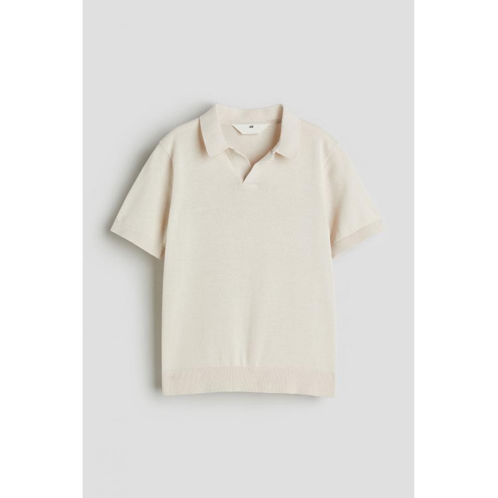 

Рубашка-поло тонкой вязки HM светло-бежевая