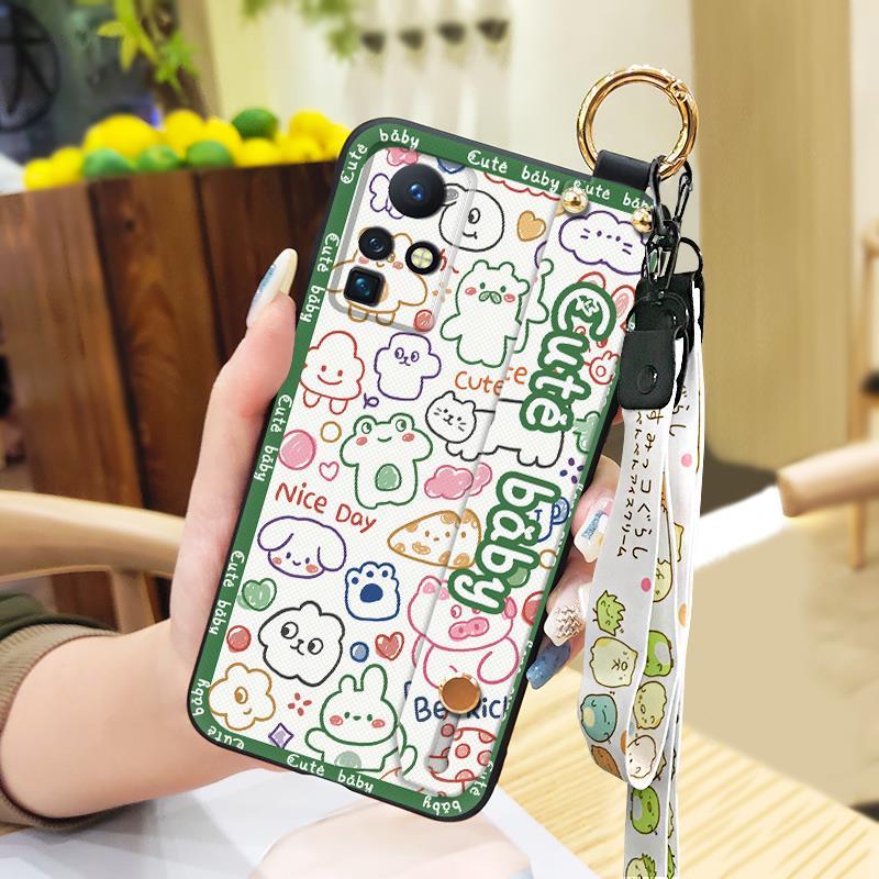 Shockproof Cartoon Phone Case For Infinix Zero X/X Pro/X6811/X6811B Soft Case Cute Dirt-resistant Ring Kickstand Durable