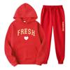Winter New Men's Casual Sports Loose Personalized Print Youth Fashion Trend Personal Wear Hoodie Set