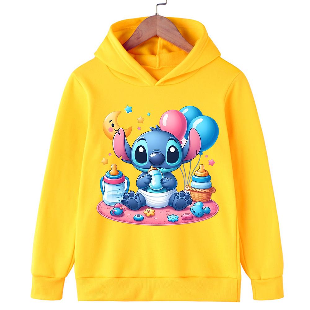 2025 New Stitch Children's Hoodie Cartoon Print Boys and Girls Adorable Multi Functional Fashion Autumn/Winter Christmas Top