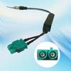 Universal Vehicle Car Stereo FM AM Radio Antenna Adapter Cable Twin Fakra Male Female To DIN Plug Connector Cable