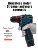 18V Cordless Dual Speed Electric Drill & Screwdriver with Steel Cannon, Lithium Battery & Wireless Wrench