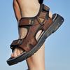 Summer Men's Leather Outdoor  Sport Sandals  Casual Non-Slip Beach Sandals