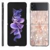 Shiny Pink Cool Case For Samsung Galaxy Z Flip 3 4 5G Black Hard PC Phone Housing Z Flip4 Luxury Segmented Cover