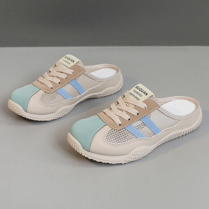 K1512 Baotou Slippers 2025 Spring, Summer and Autumn Mesh Breathable Casual Shoes Wear-resistant Breathable Shoes Student Board Shoes