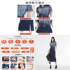 Denim Dress With Gradient Color And Polo Collar For Summer Casuals