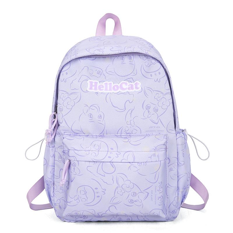 New niche lightweight backpack simple printing cute middle school student schoolbag leisure travel large capacity backpack