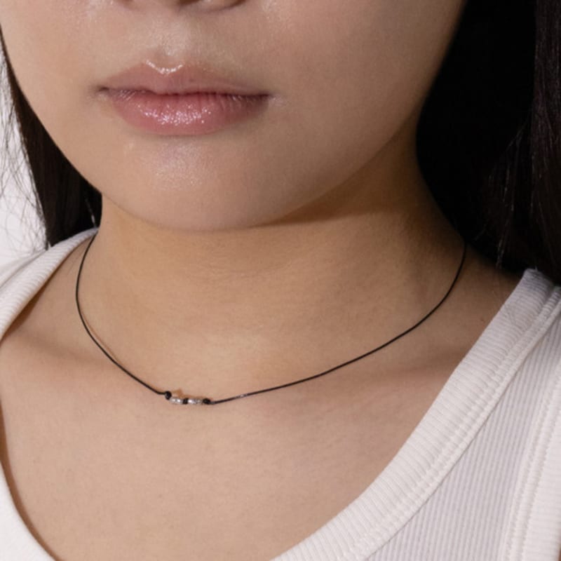 Kiee Oshimu (Silver 925) 401Black String Necklace