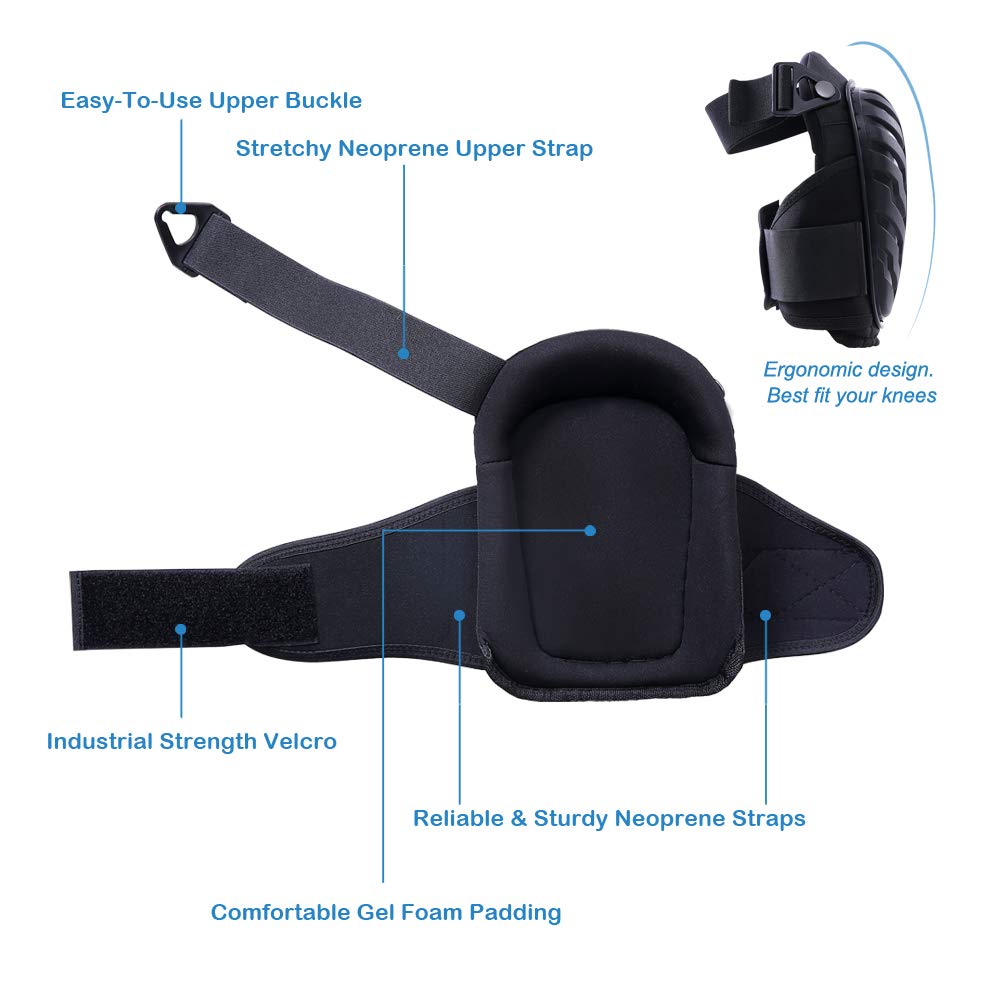 Professional Knee Pads for Work - Heavy Duty Foam Padding Kneepads for Construction, Gardening, Flooring with Comfortable Gel Cushion To Save Knees