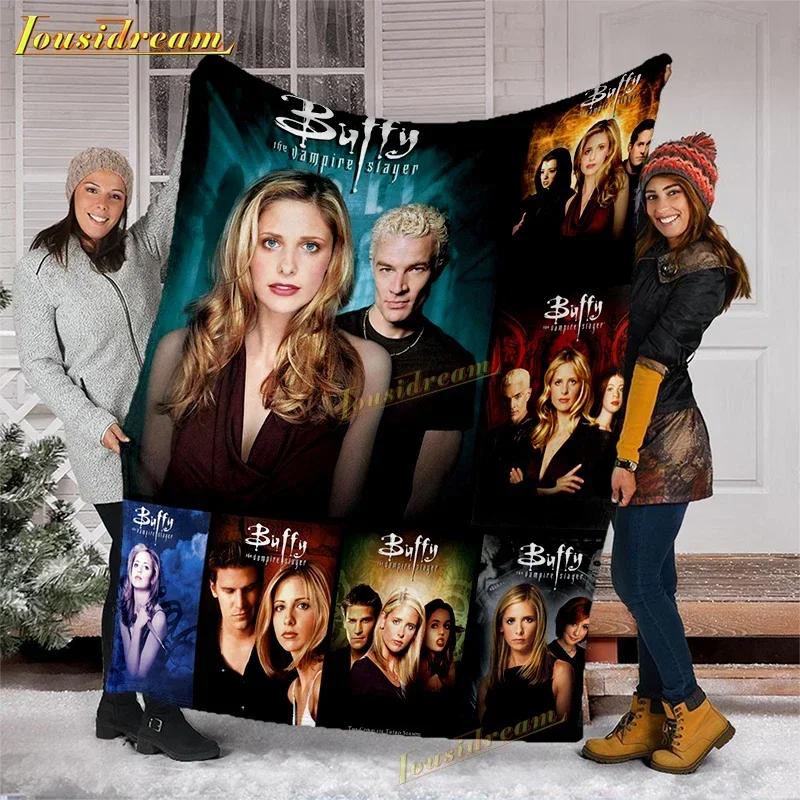Coperta Buffy Flanella Vampire Slayer TV Flanella Morbida Coperte Portatili Calde Plaid per Biancheria da Letto Viaggio