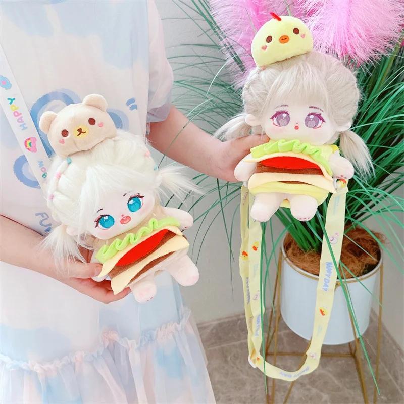 Doll Crossbody Bag for 20cm Idol Doll Outfit Accessories Duckling Bear Hamburger Baby Bag Shoulder Bags for Star Dolls Toys Gift