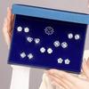 2025 Women's Sterling Silver Stud Earrings Set - Luxurious Gift Box for Wife or Girlfriend