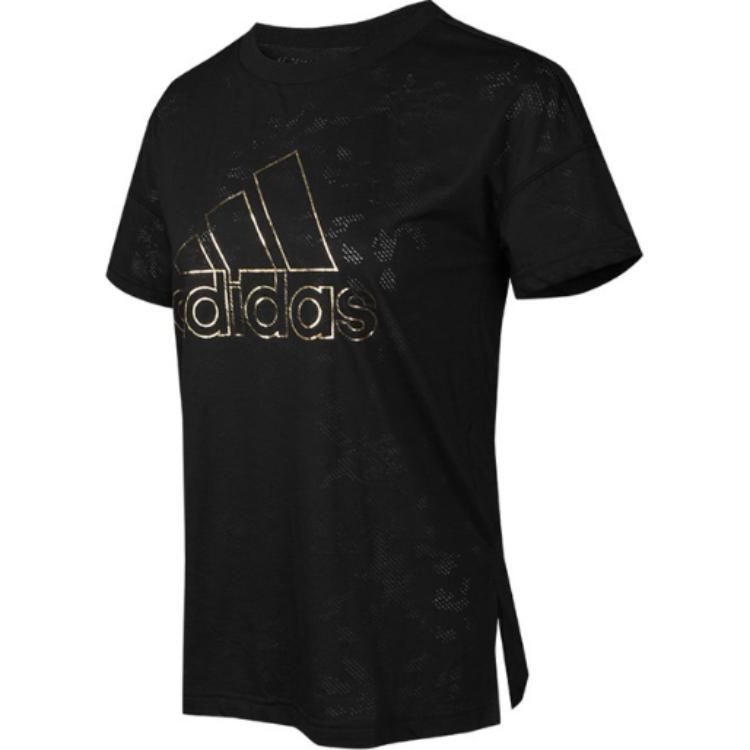 Adidas T Burnout Fashion Trend Comfortable Short Sleeve T-Shirt Women Tops Black FT2896