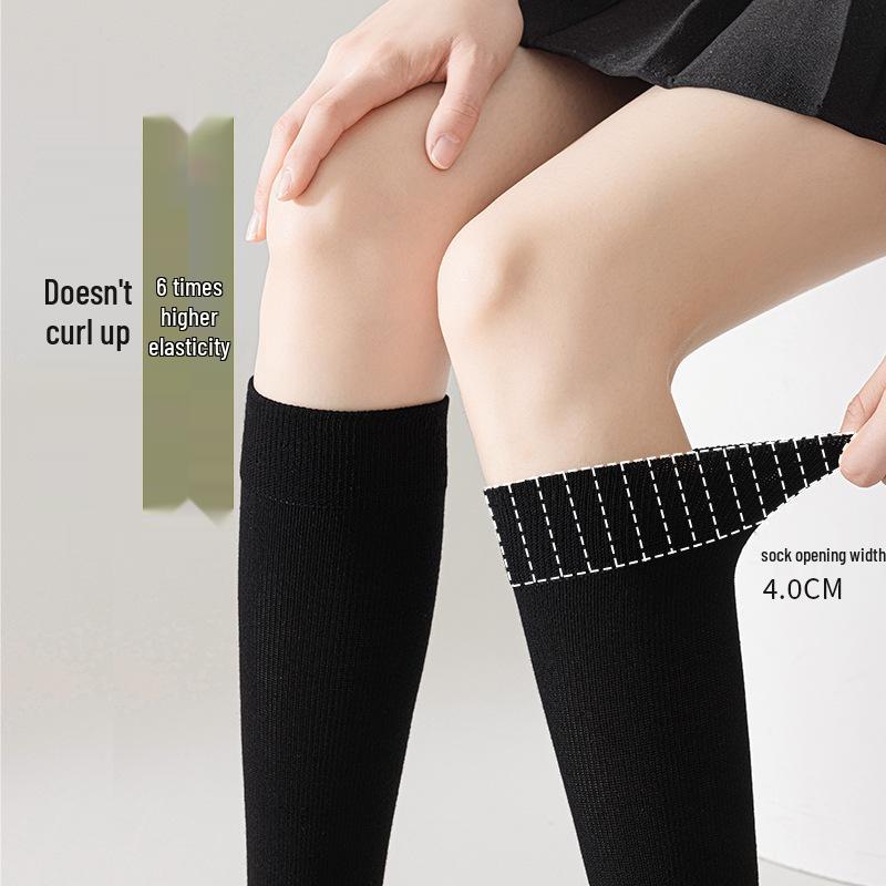 Women's Black Over-the-Knee Compression Socks - Slimming, Thin, Summer, Spring, Autumn
