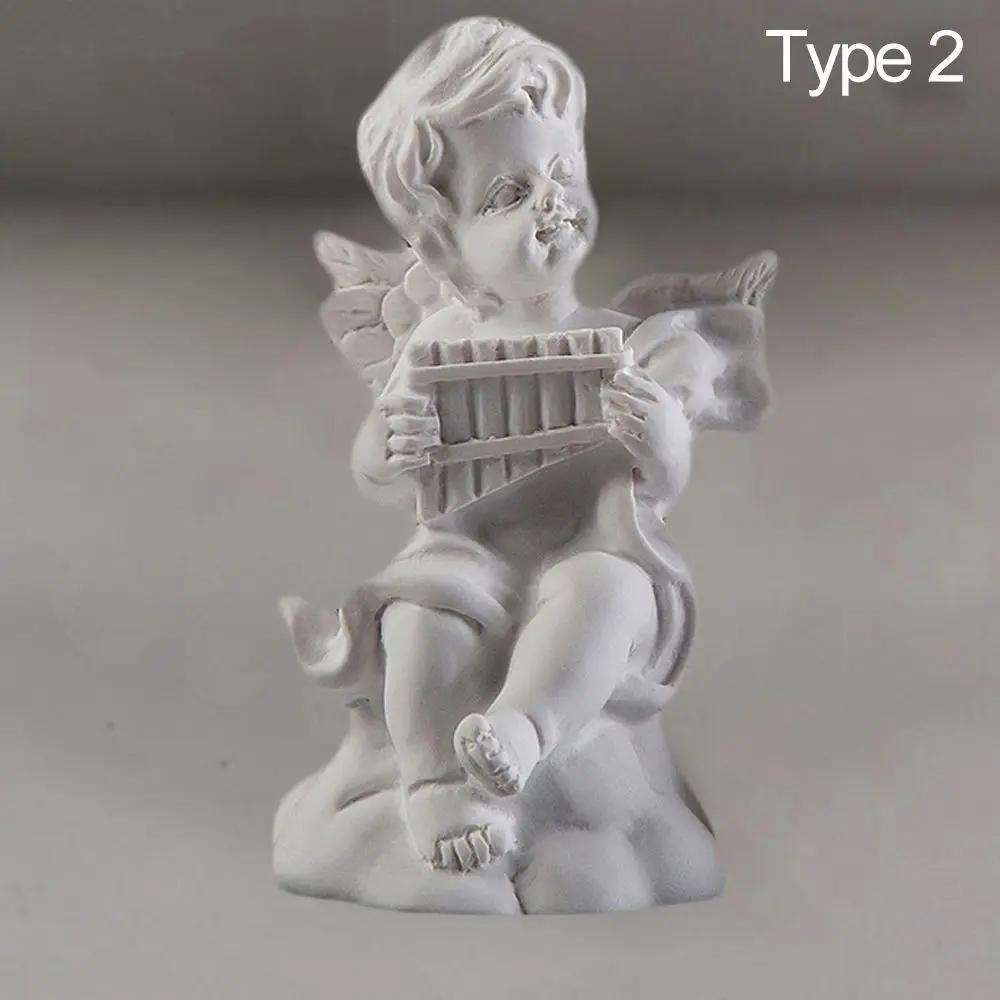 Nordic Style Resin Angel Gypsum Portraits Mini Cupid Figurines Plaster Sculpture Greek Mythology Statue Desktop Ornament Crafts